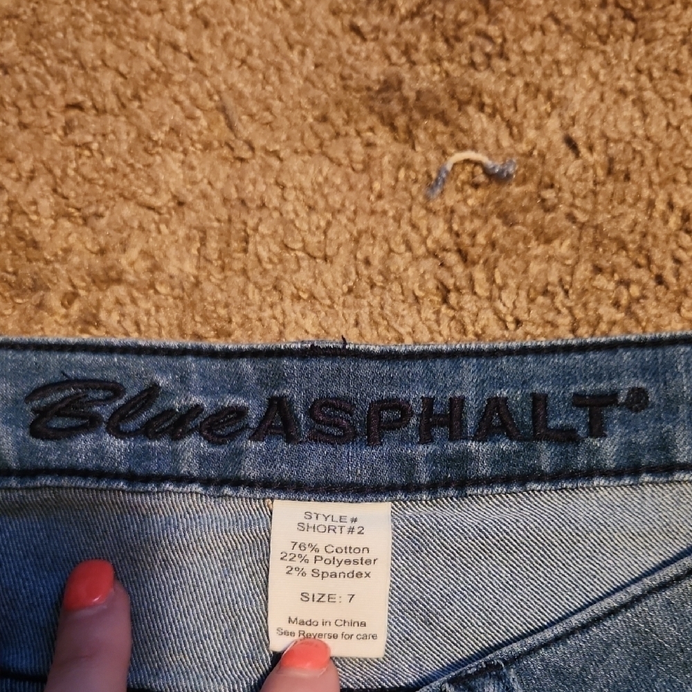 Blue Ripped Denim Shorts - Picture 2 of 3